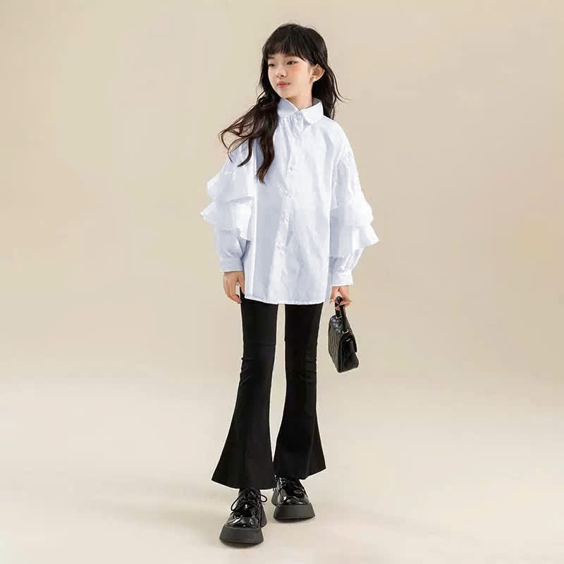Áo sơ mi tay bèo  cho bé gái size đại BEESHOP D25067