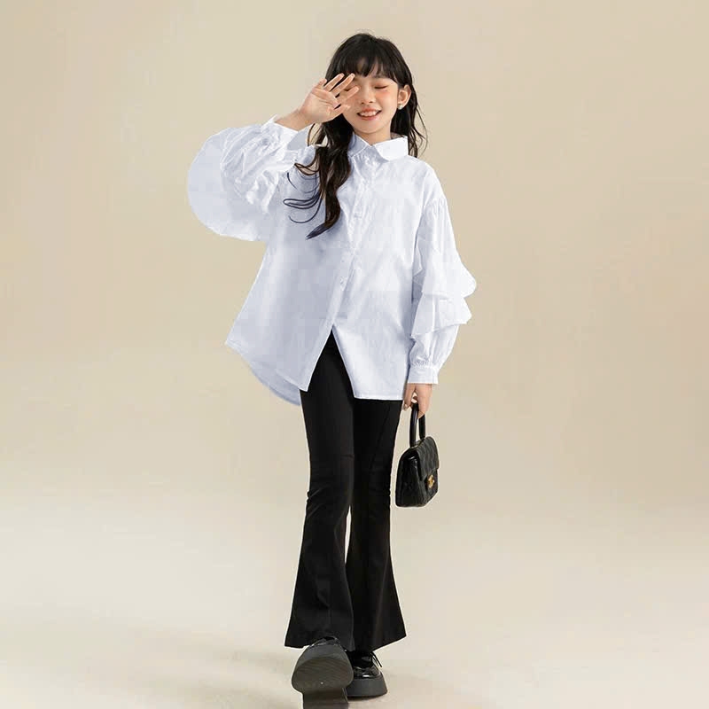 Áo sơ mi tay bèo  cho bé gái size đại BEESHOP D25067
