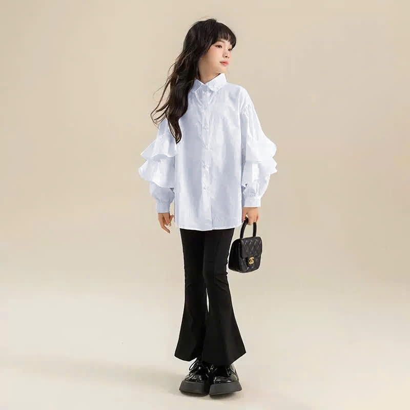 Áo sơ mi tay bèo  cho bé gái size đại BEESHOP D25067