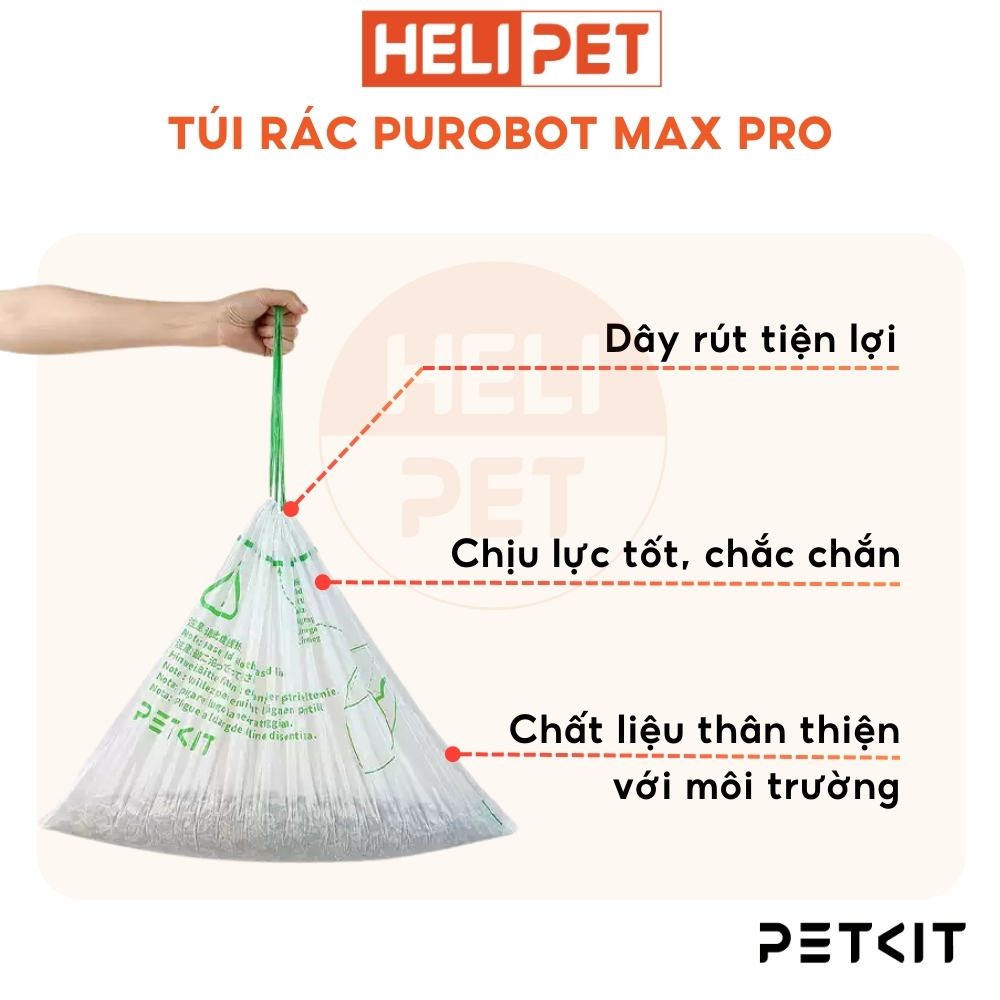 Ảnh Túi Rác PETKIT Dùng Cho Máy Dọn Phân Mèo Pura Max, Pura X, Purobot Max Pro - HELIPET 2