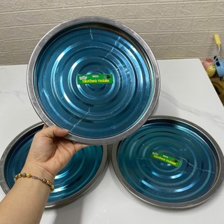 [Kho sỉ] Dĩa lót bếp cồn - Khay lót bếp cồn tròn - Mâm lót bếp cồn inox (ngang 26cm - cao 1.8cm) - HùngHome