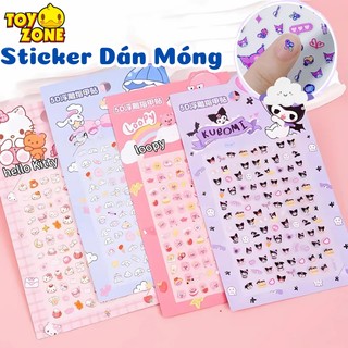 Sticker 3D Dán Móng Tay Cho Bé Dập Nổi Kuromi, Cún Trắng, HelloKitty, Loopy Nghệ Thuật Đồ Làm Nail Cho Bé