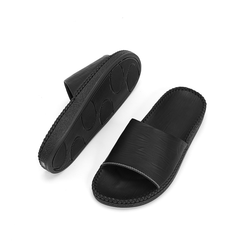 Ảnh Dép Quai Ngang Big Size Nam Genki Màu Đen Đế Cao Su Chống Trơn Trượt Đế Bằng 1
