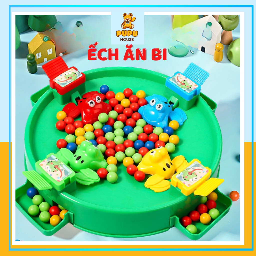 Đồ Chơi Ếch Ăn Bi Hungry Frogs Trò Chơi Ếch Gắp Hạt Đậu Tương Kẹo Đồ Chơi Tương Tác 4 Người Có Sẵn Bi - PUPU HOUSE