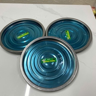 [Kho sỉ] Combo 5 Dĩa lót bếp cồn - Khay lót bếp cồn tròn - Mâm lót bếp cồn inox (ngang 26cm - cao 1.8cm) - HùngHome