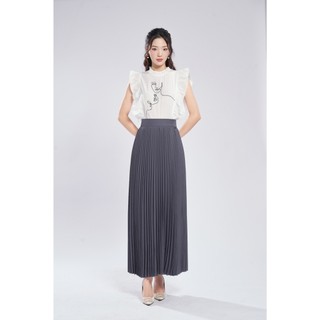 Chân Váy 𝐂𝐂𝐇𝐀𝐓 Xếp Ly Quạt Maxi Chất Mango Cao Cấp Thanh Lịch 13CDE2021LT