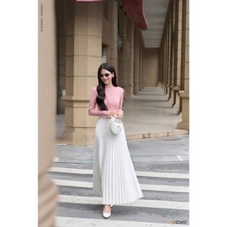 Chân Váy 𝐂𝐂𝐇𝐀𝐓 Xếp Ly Quạt Maxi Chất Mango Cao Cấp Thanh Lịch 13CDE2021LT