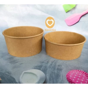 Tô giấy/Hộp giấy tròn nắp trong 750ml-1000ml hộp đựng bánh - BBTC