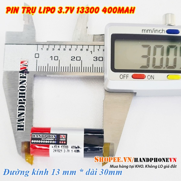 Pin Trụ Li-Po 3.7V 13300 400mAh (Li-Polymer) cho Tai Nghe Bluetooth ...