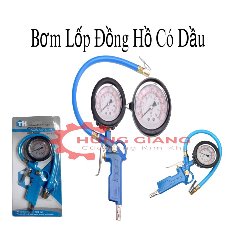 [LOẠI 1] Súng Bơm Lốp, Bơm Hơi Có Dầu Có Đồng Hồ Lọai Tốt