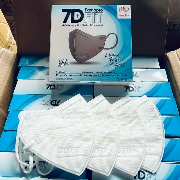 Ảnh Famapro 7D FIT Khẩu trang y tế cao cấp kháng khuẩn 5 lớp (10 cái/ hộp) 2