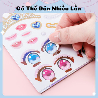 Sticker Dán, Tô Trang Điểm Hình Công Chúa Đáng Yêu Đa Dạng Cho Bé Gái Giúp Trẻ Phát Triển Trí Tuệ, Sáng Tạo Cho Trẻ