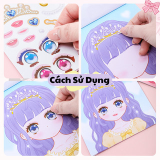 Sticker Dán, Tô Trang Điểm Hình Công Chúa Đáng Yêu Đa Dạng Cho Bé Gái Giúp Trẻ Phát Triển Trí Tuệ, Sáng Tạo Cho Trẻ