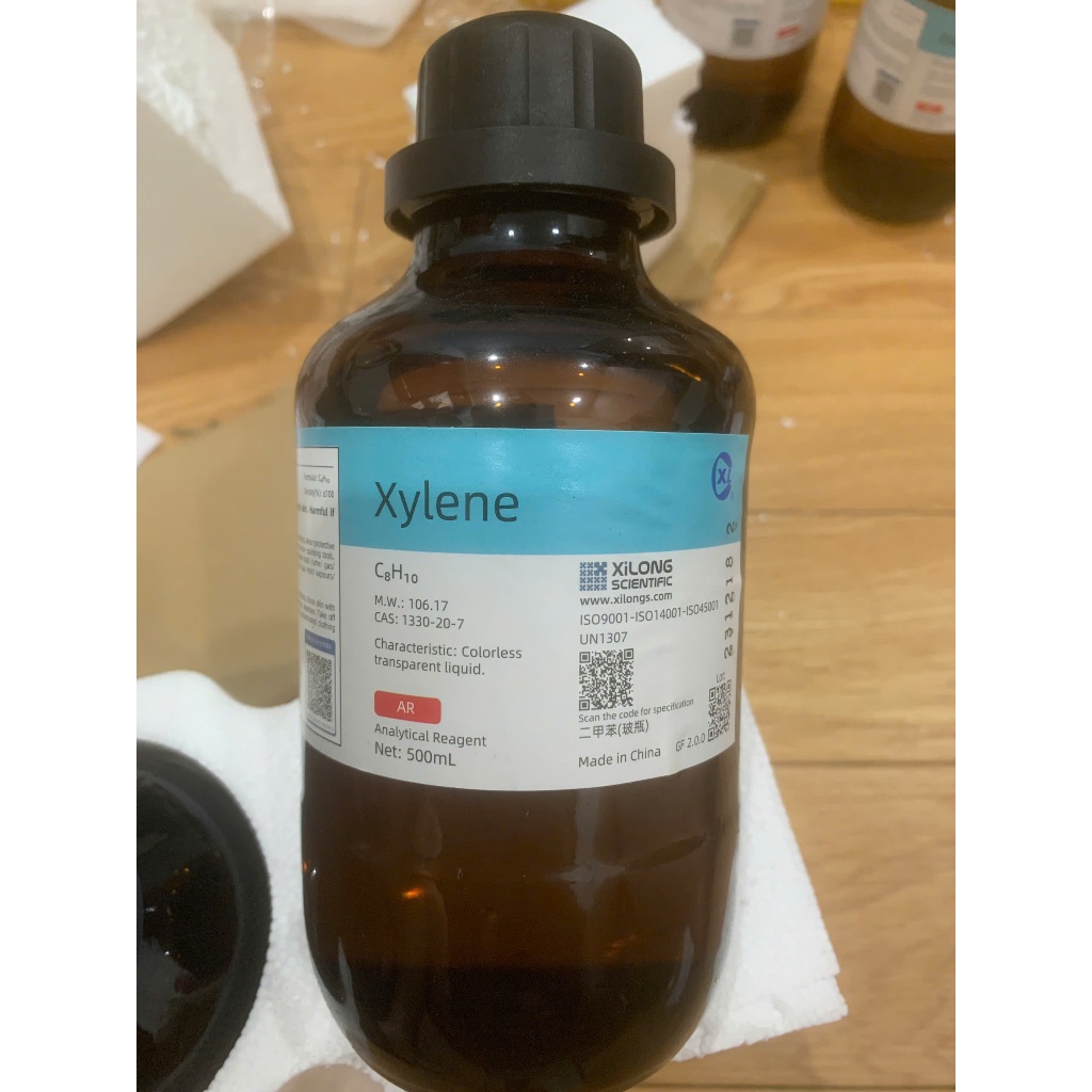 Hóa chất Xylene C8H10 chai 500ml xylen xilong hoặc GH hoặc Fuchen ...
