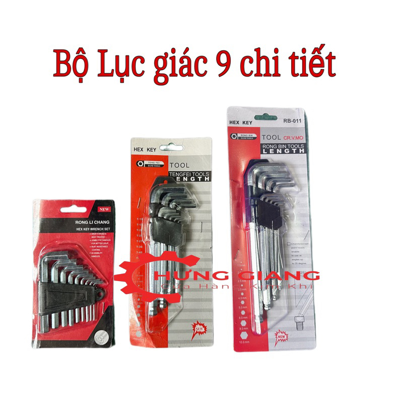 Bộ Lục Giác 9 Chi Tiết chữ L thép cứng chuyên dụng sửa chữa
