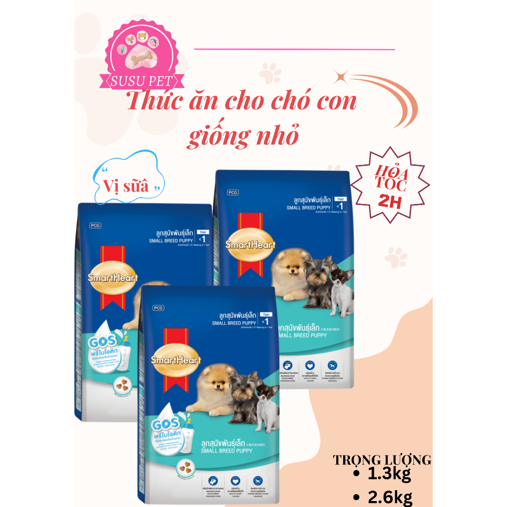 Thức Ăn Cho Chó Con Giống Nhỏ Smartheart Small Breed Puppy- Susu-pet ...