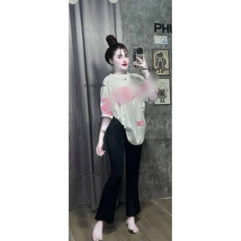 [ Rẻ Vô Địch] Set Quần Ống Loe Chất Umi Có Dãn + Mix Áo Phông PARI  Form Rộn