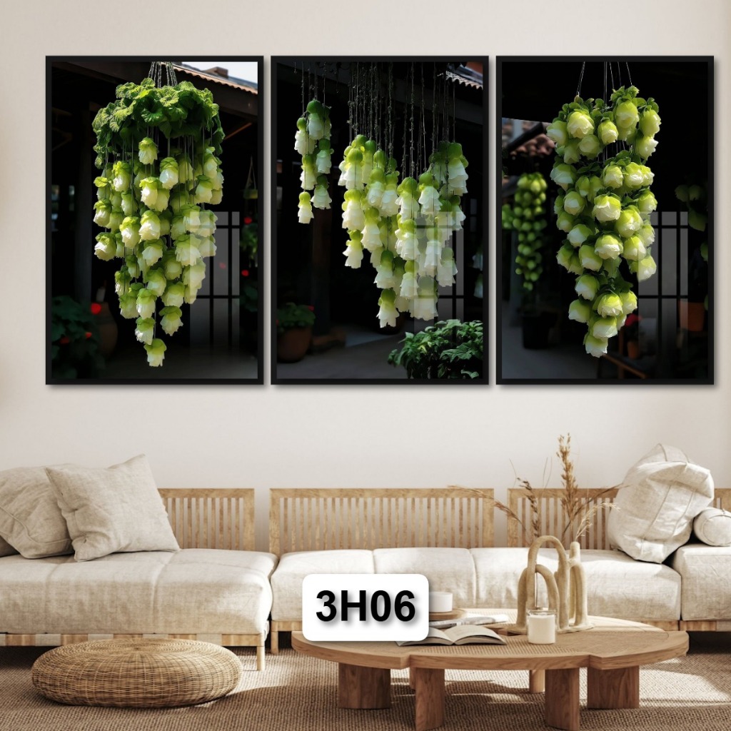 Bộ 3 Tấm Tranh Hoa Tranh Gỗ Tráng Gương Có Khung: Mang Đến Nét Đẹp Tự Nhiên Và Tươi Mát Cho Ngôi Nhà Của Bạn