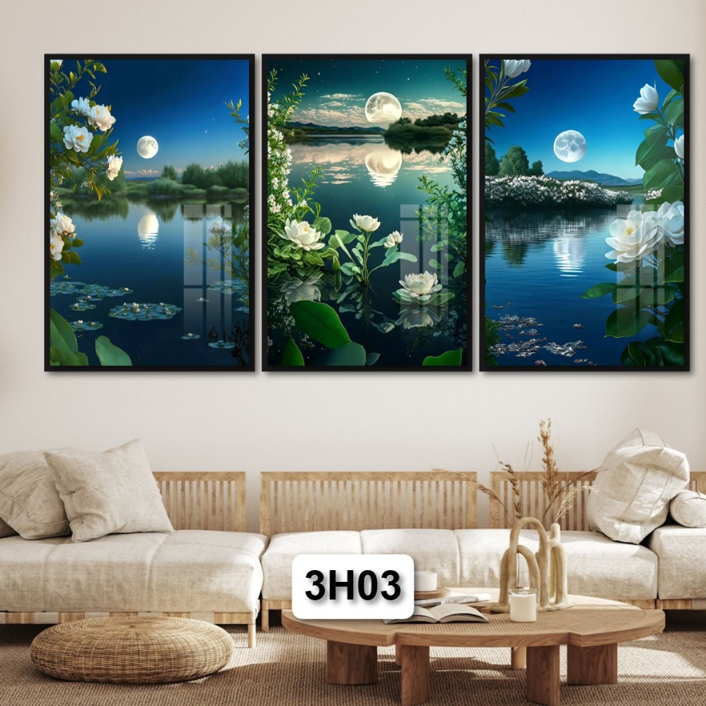Bộ 3 Tấm Tranh Hoa Tranh Gỗ Tráng Gương Có Khung: Mang Đến Nét Đẹp Tự Nhiên Và Tươi Mát Cho Ngôi Nhà Của Bạn
