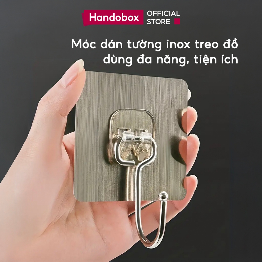 COMBO 10 Móc Dán Tường Chịu Lực INOX 304 Handobox Keo Dán 3M Chắc Chắn ...
