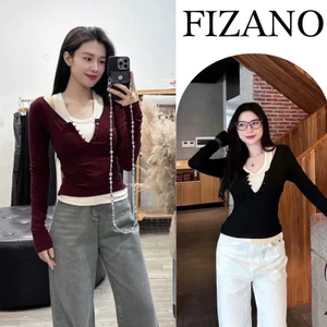 Set áo thu đông nữ chất thun tăm cổ khuy dài tay tặng kèm áo ba lỗ hai màu đỏ đen dễ phối đồ HCOM3383