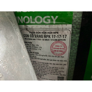 1kg phân NPK 17-17-17 Con Cò Vàng - Chuyên ra hoa, nuôi trái cây ăn trái Sầu Riêng, Bưởi, Xoài, Hoa Kiểng, Mai Vàng
