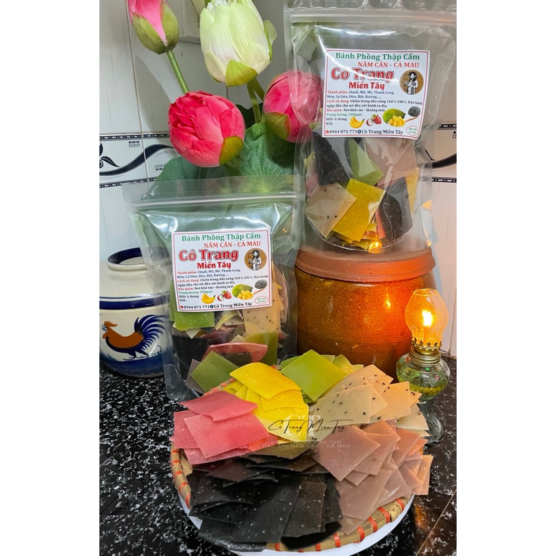 Bánh Phồng Vị Tổng Hợp Đặc Biệt - Bánh phồng chay ngon - Đặc sản Năm Căn Cà Mau - Túi 500g