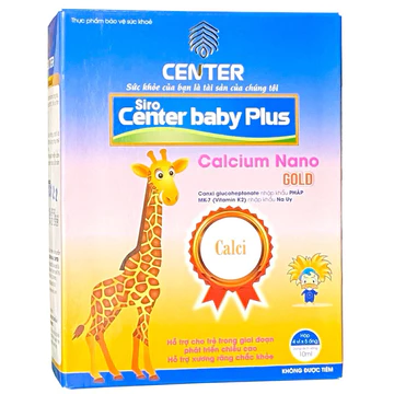 Calci cho bé, Calci center, Siro Center Baby Plus, Canxi gold, canxi Hỗ Trợ Phát Triển Chiều Cao Cho Bé, hộp 20 ống