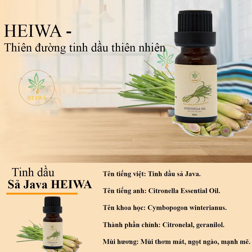 Ảnh Tinh dầu Sả Java thương hiệu HEIWA nhập khẩu Ấn Độ có giấy kiểm định, dung tích 100ml 3