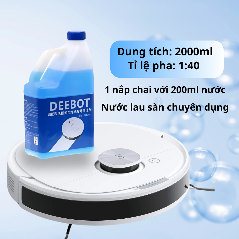 Nước lau sàn robot hút bụi lau nhà - Nước lau nhà cho robot chuyên dụng DEEBOT can 2L