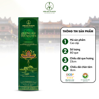 [OCOP 4 SAO - CAO CẤP] Hộp 60 que hương bài cao cấp Tân Nguyên, rễ cây hương bài tự nhiên, sạch không hóa chất