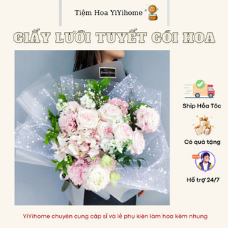 Cuộn Lưới Tuyết 3.6M Gói Hoa, Cuộn Lưới Bó Hoa Trang Trí DIY Handmade YiYihome
