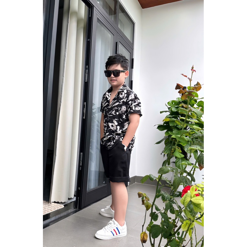 set sơmi hoạ tiết thiết kế cho bé trai 10kg-52kg TONI BRAND