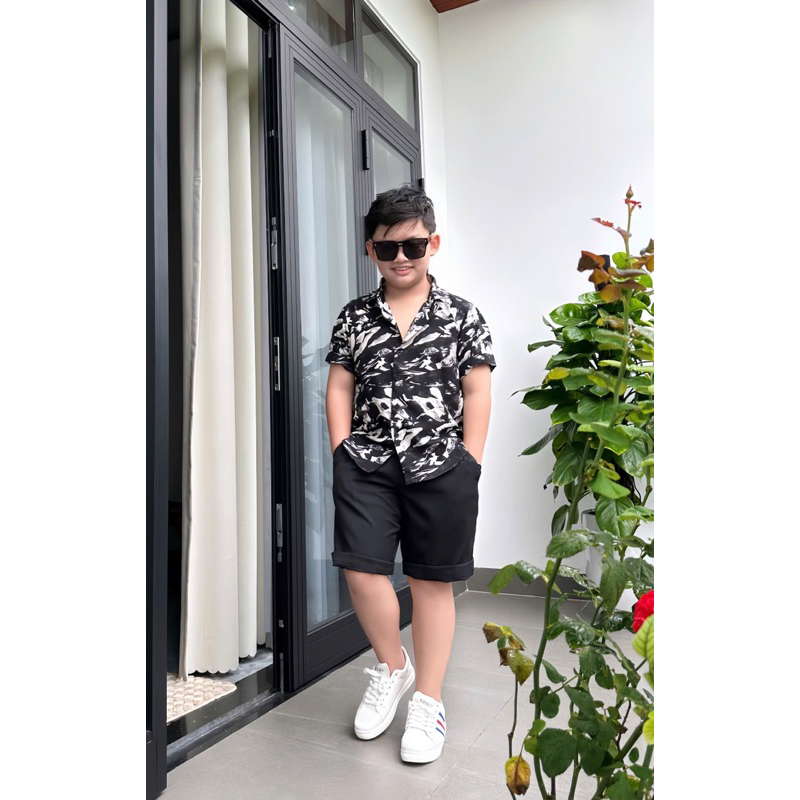 set sơmi hoạ tiết thiết kế cho bé trai 10kg-52kg TONI BRAND