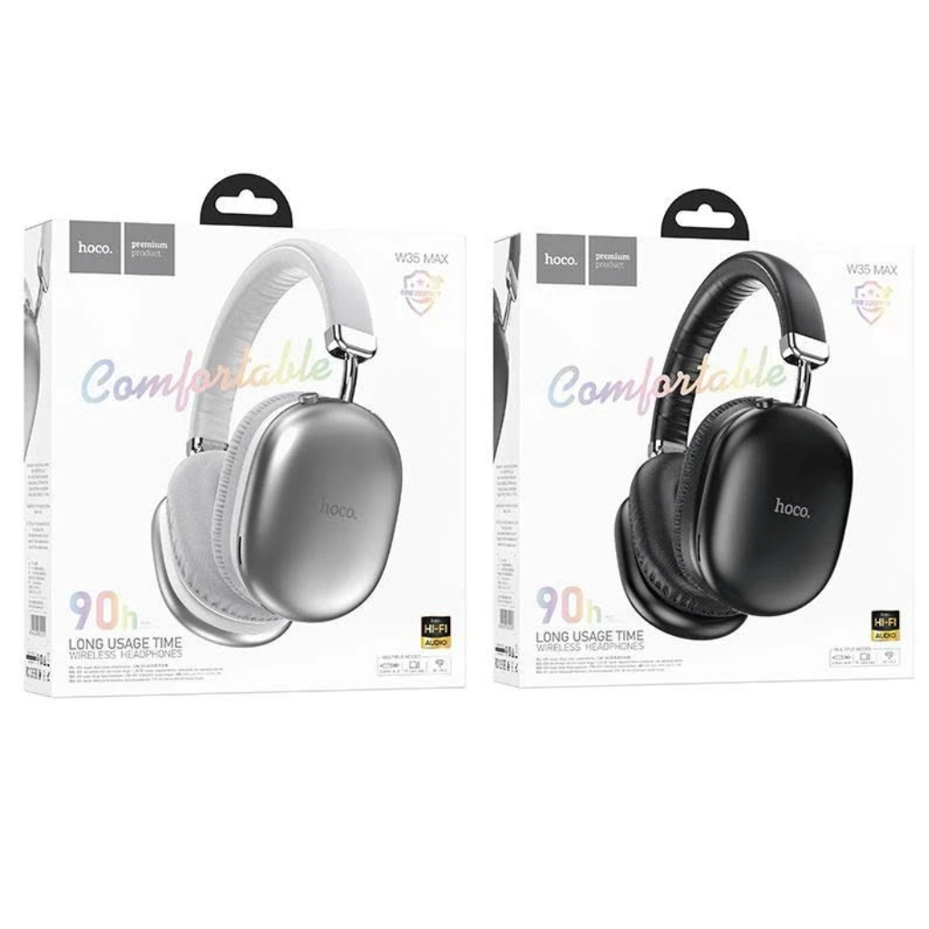 Tai Nghe Chụp Tai Hoco W35 Bluetooth 5.3, Headphone Có Mic Đàm Thoại, Pin Sử Dụng 40h Nghe Nhạc
