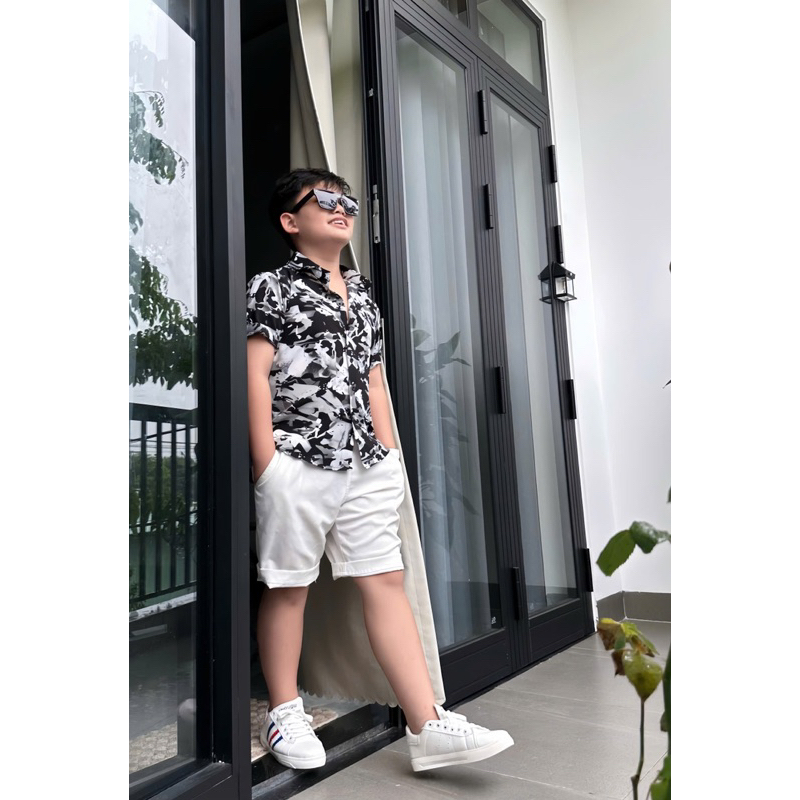 set sơmi hoạ tiết thiết kế cho bé trai 10kg-52kg TONI BRAND