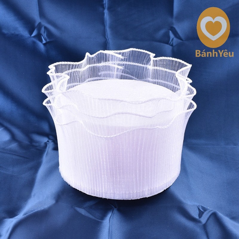 Voan lưới trắng quấn bánh sinh nhật 180cm*13cm