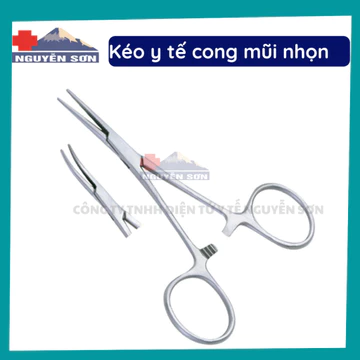 Kéo y tế cong dùng trong y tế, thẩm mỹ - thiết bị y tế Nguyễn Sơn