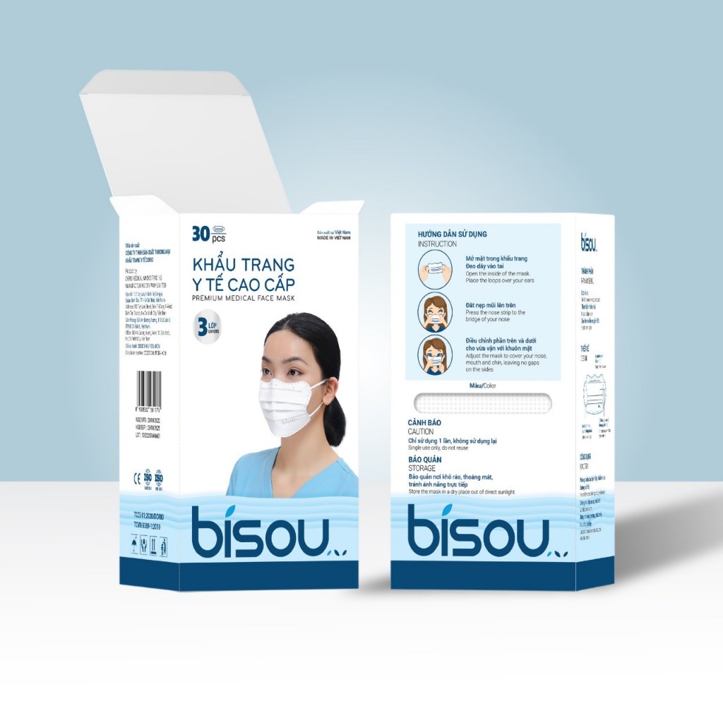Combo 3 hộp khẩu trang cao cấp BS93 hiệu BISOU