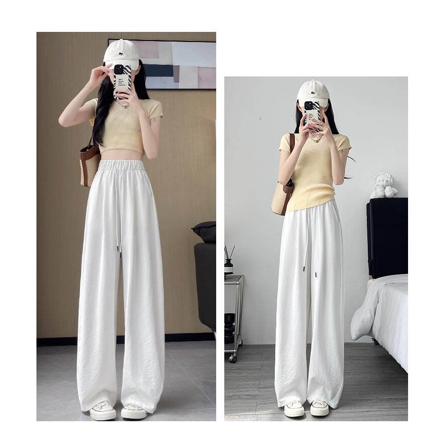 Quần Ống Rộng Nữ Vải Gió Nhăn Loại Đẹp Siêu Hót Nhiều Màu, Cạp Cao Lên From Xinh