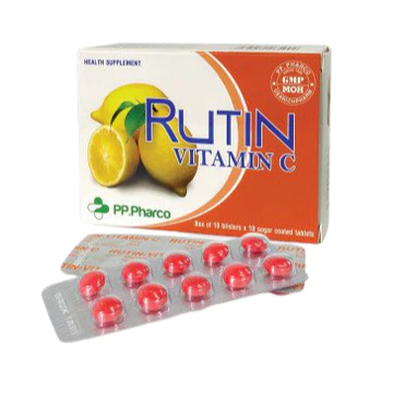 RUTIN-VITAMIN C PP.Pharco Hộp 100 viên Bao Đường – Châu Ngân Pharma