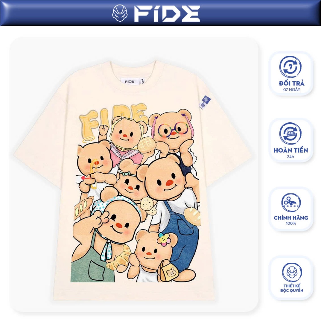 Ảnh Áo thun FIDE TEDDY phông unisex form rộng local brand nam nữ cổ tròn oversize AT94 1