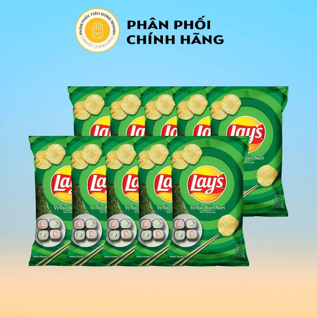 [Gói Lớn] Bịch 10 Gói Bánh Snack Khoai Tây Lay's Vị Tảo Biển Nori 54g ...