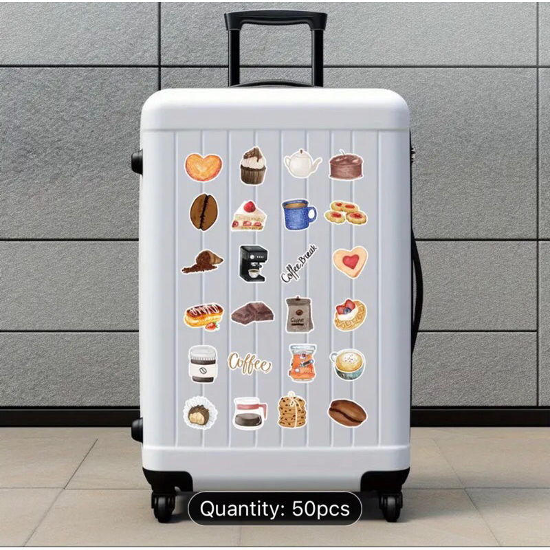 100 Sticker thương hiệu đồ ăn fastfood mẫu chất lượng cao  chống nước, dán trang trí laptop, mũ bảo hiểm, vali, ly nước