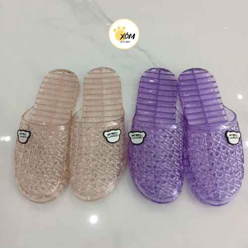 Dép sục nữ nhựa trong suốt bít mũi 136 có lỗ thoáng đi làm, văn phòng, công sở, nhà tắm chống trơn trượt