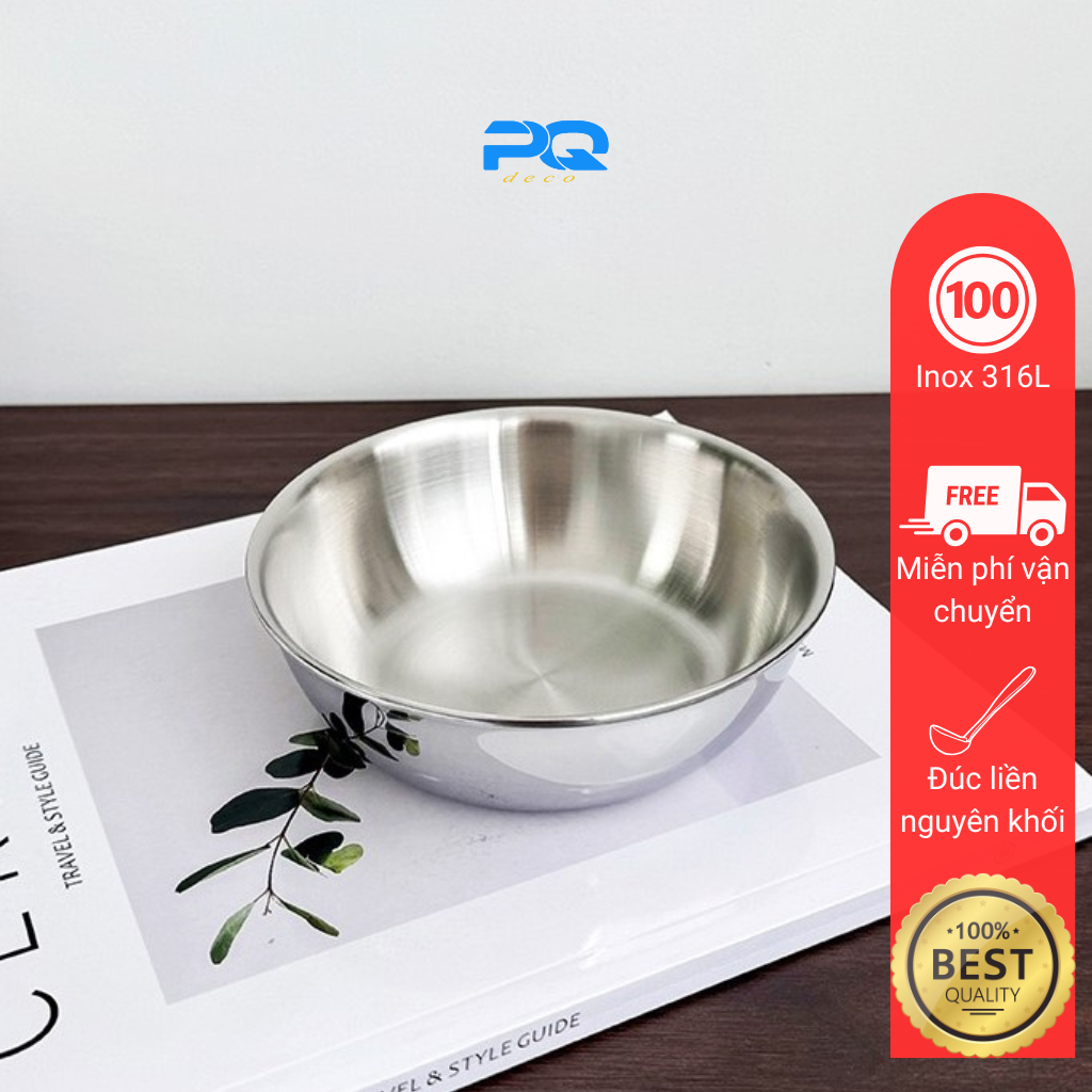 Bát chén ăn cơm inox 316 đúc liền nguyên khối thép 3 lớp có thể đun nấu ...