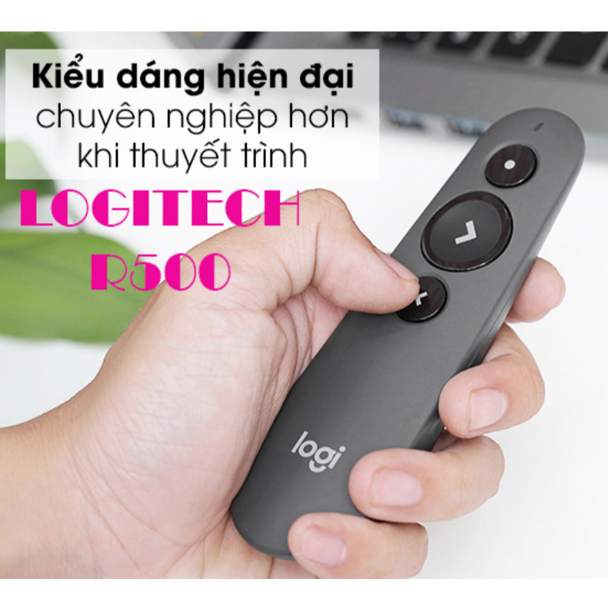 Bút Trình Chiếu Slide Logitech R500 PowerPoint Laser 2.4G kèm pin ...