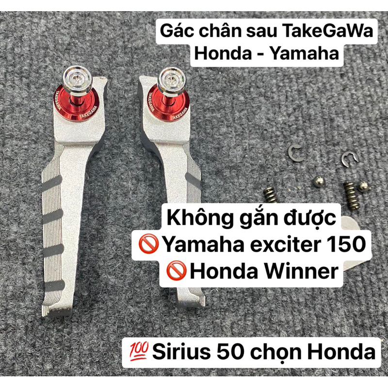 Gác Chân Sau Takegawa Gắn Xe HONDA YAMAHA, Wave, Fu Led, AB ,Nhôm Đúc ( Tặng kèm long đền đỏ )