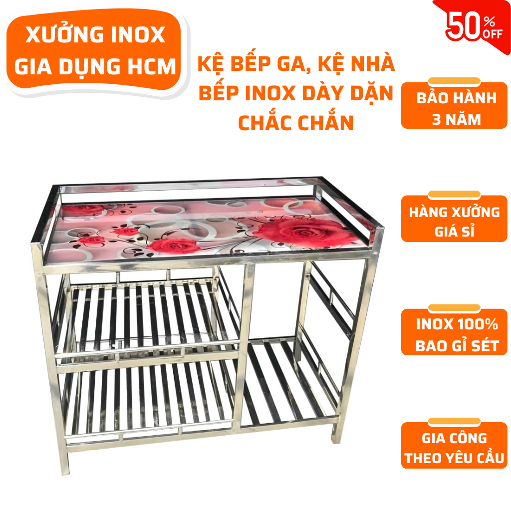 [INOX DÀY DẶN] Kệ inox bếp ga, kệ để đồ nhà bếp, kệ bếp, kệ bình ga, kệ ...