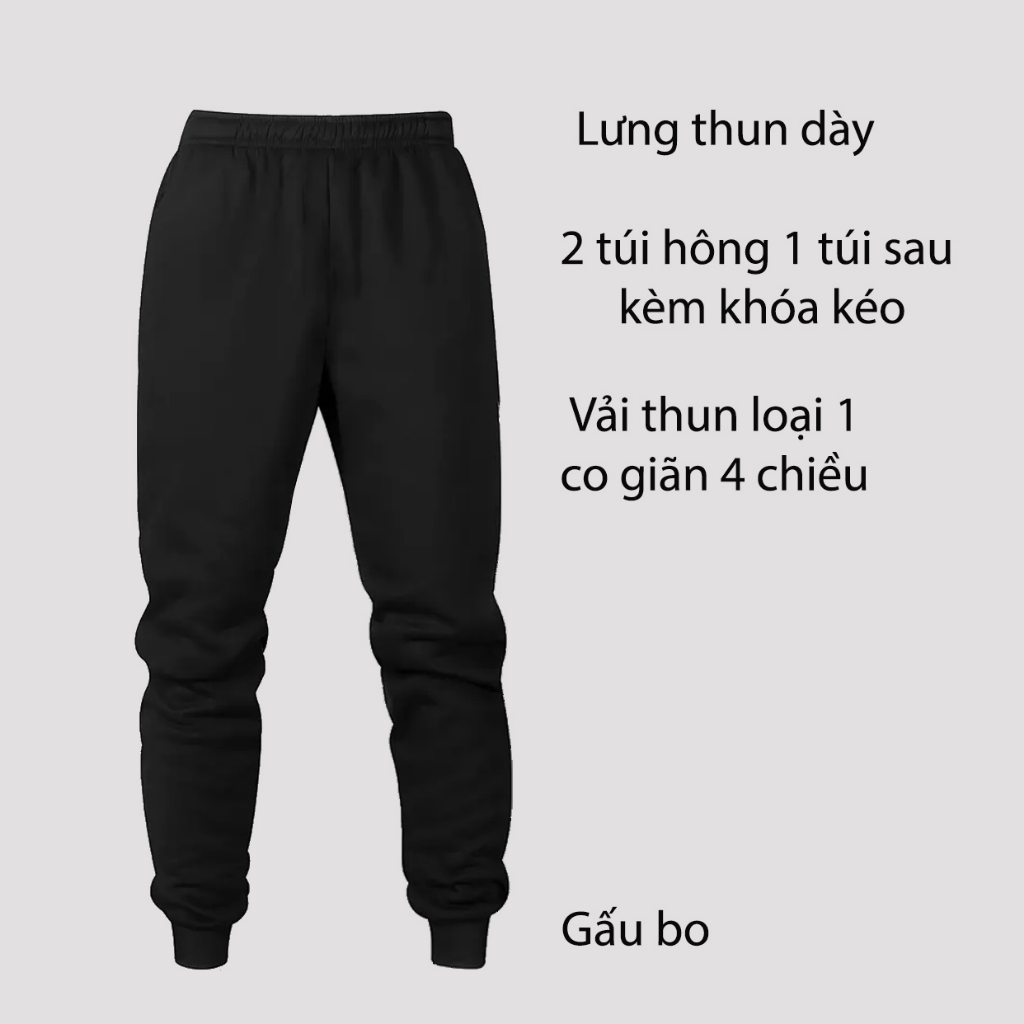 Combo 3 quần  Mẫu bất kỳ,Quần Thể Thao Cao Cấp Vải Loại 1 logo 7 màu Không Nhăn Không Xù màu đen